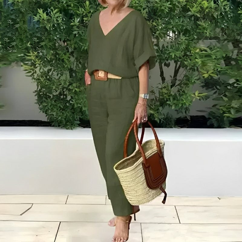 Conjunto Feminino Casual de Algodão e Linho Vicenza — Videtare