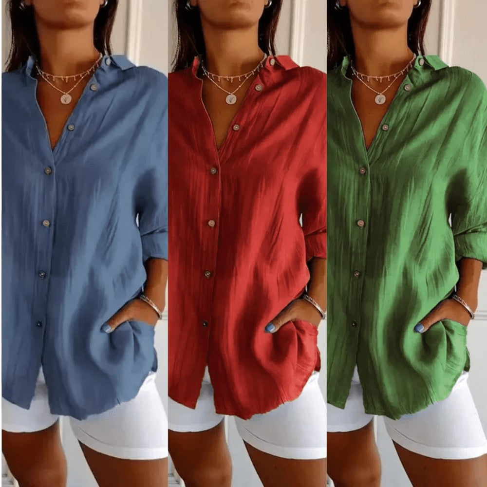 Kit 3 Camisas Ibiza em Linho de Algodão – Design Semi Plissado — Videtare