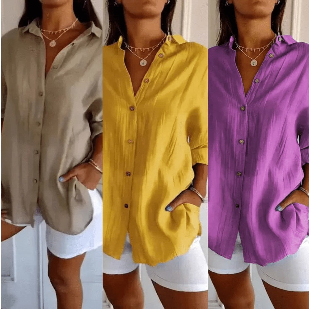 Kit 3 Camisas Ibiza em Linho de Algodão – Design Semi Plissado — Videtare