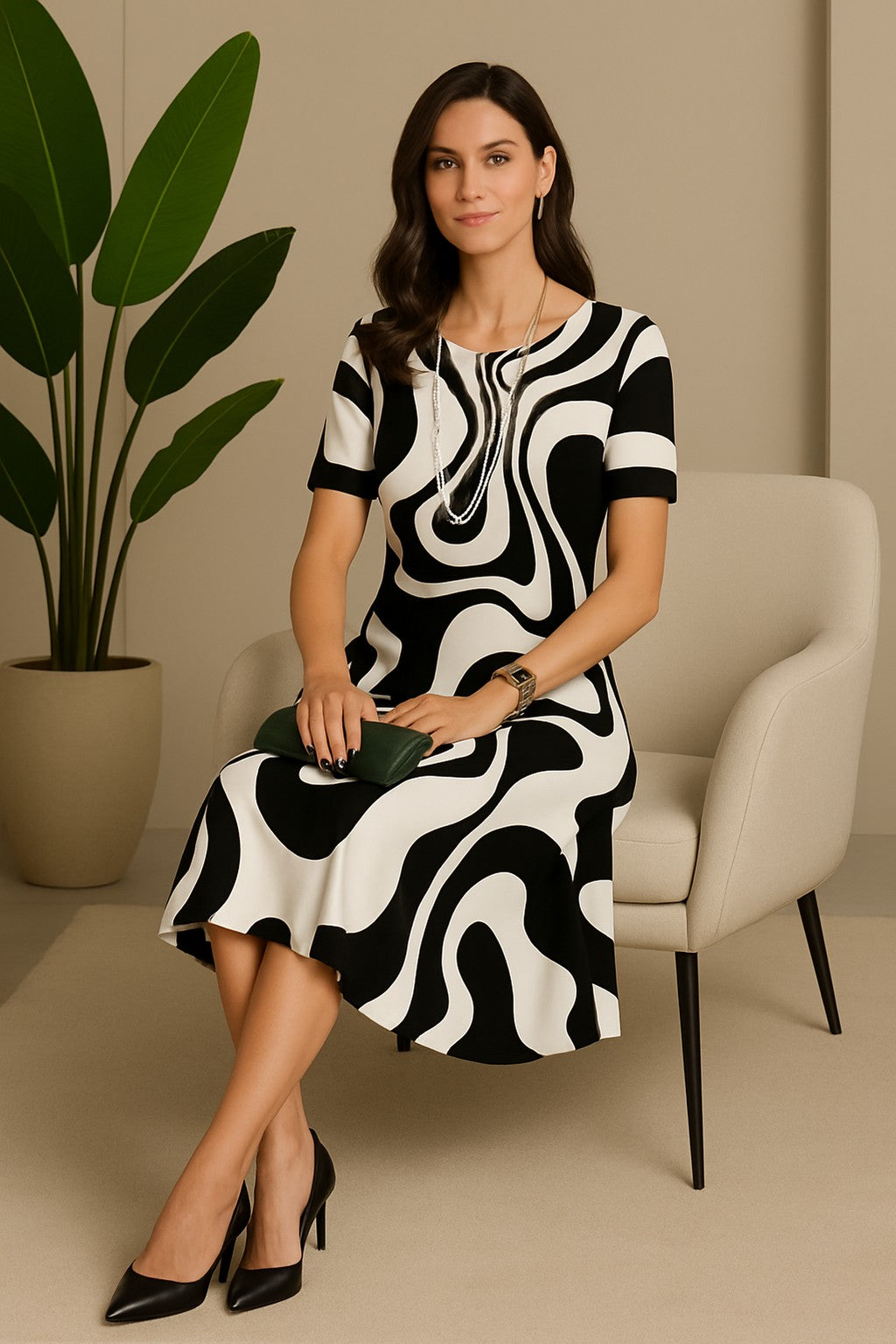 Vestido Amarílis Preto e Branco — Videtare